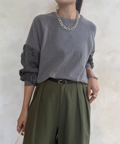 拼接帶刺繡套頭衫