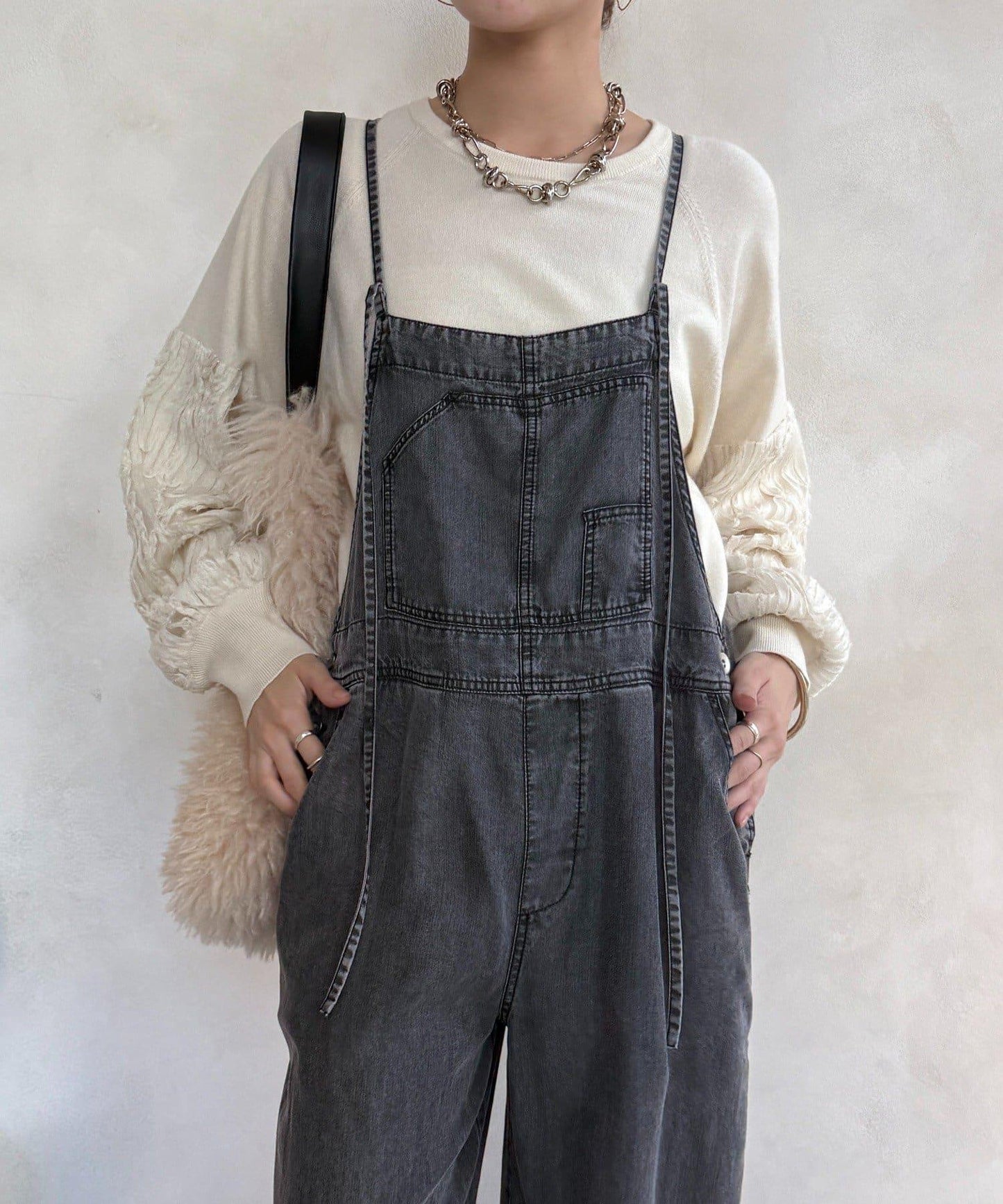 拼接帶刺繡套頭衫