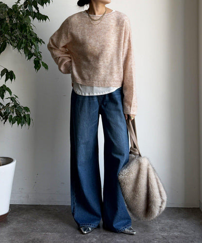 馬海毛混紡套頭衫