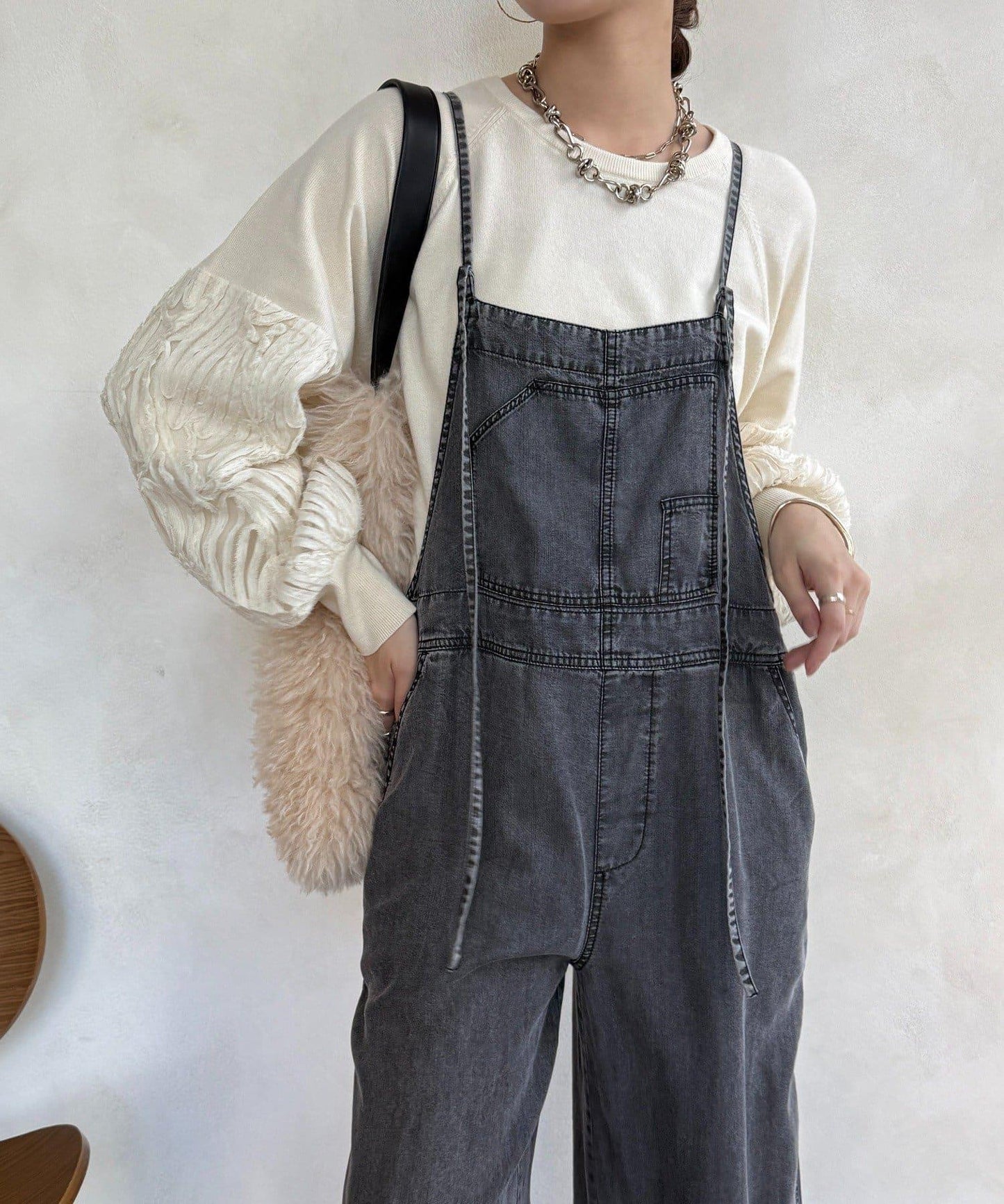 拼接帶刺繡套頭衫