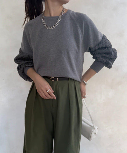 拼接帶刺繡套頭衫