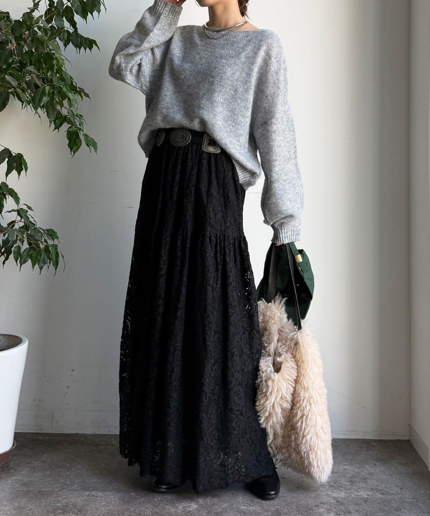 馬海毛混紡套頭衫