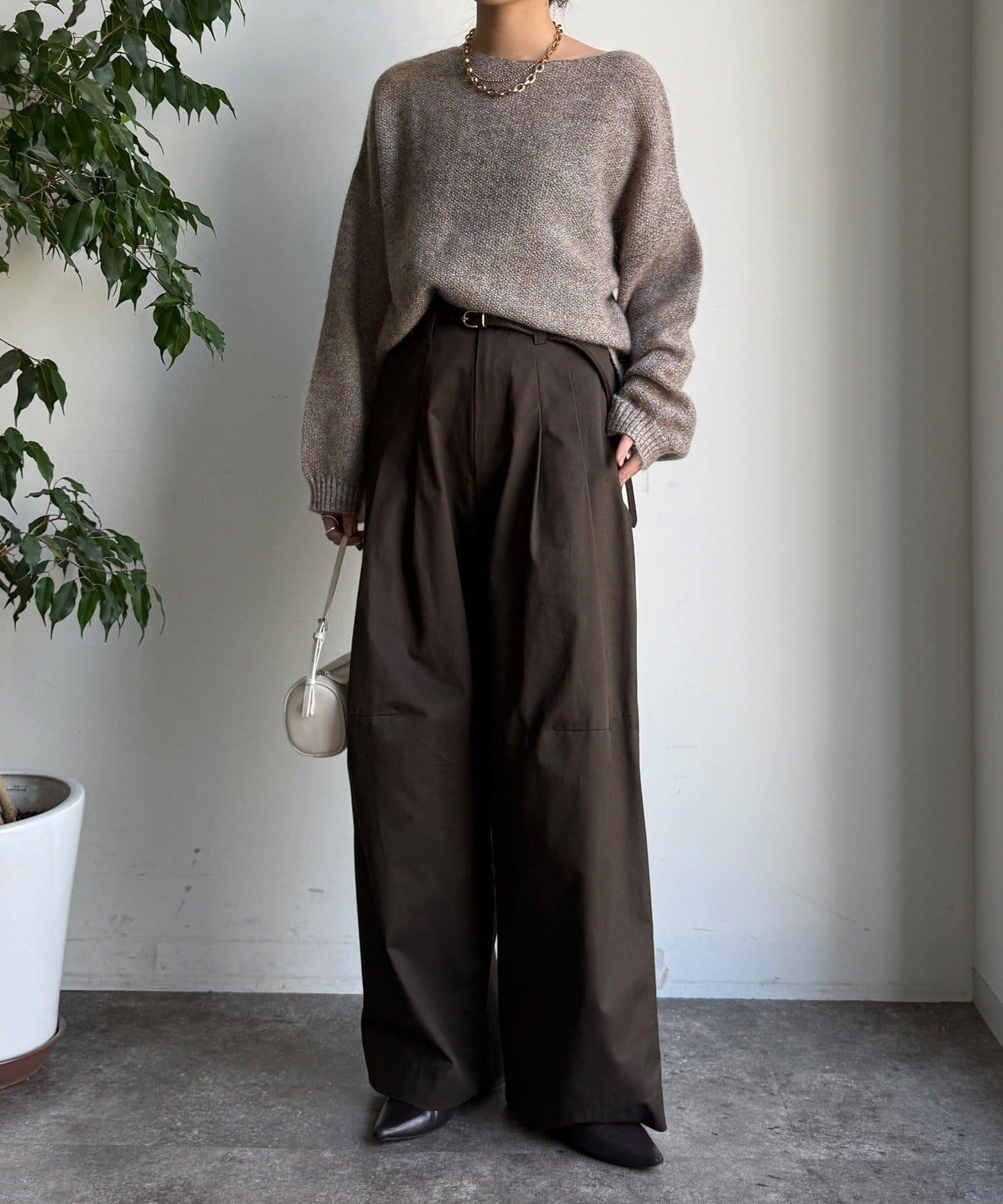 馬海毛混紡套頭衫