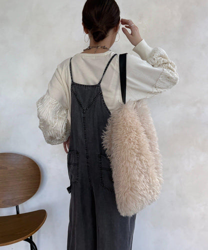 拼接帶刺繡套頭衫