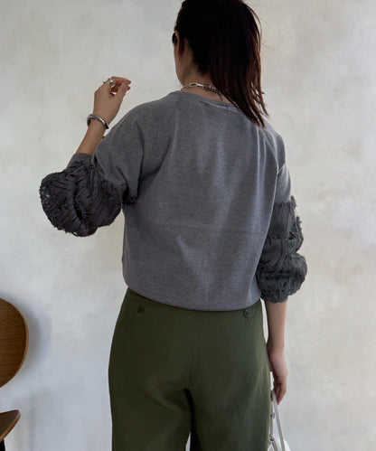 拼接帶刺繡套頭衫