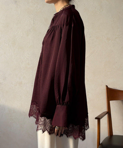 蕾絲拼接長款上衣