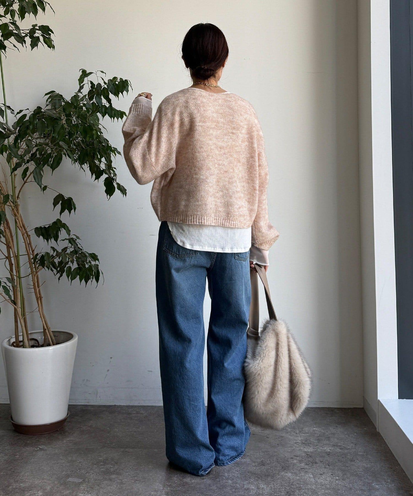 馬海毛混紡套頭衫