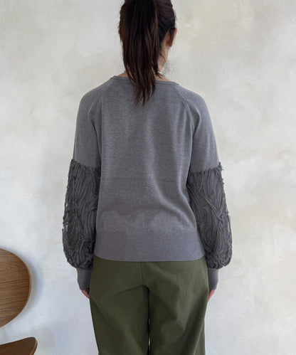 拼接帶刺繡套頭衫