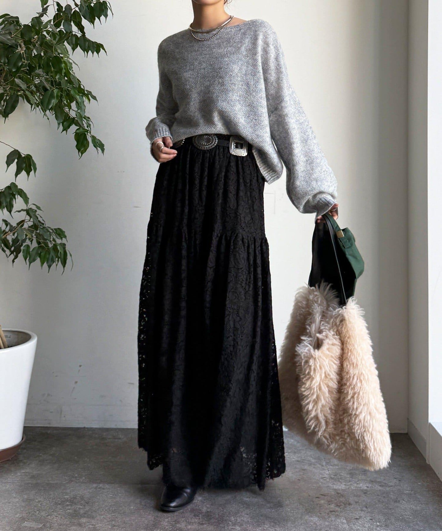 馬海毛混紡套頭衫