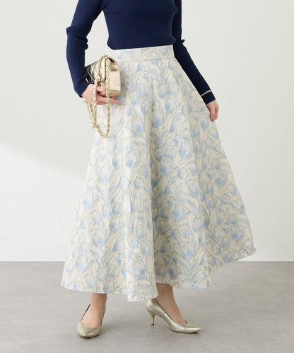 【BonBon Girls精選・最強吸睛半身裙】花卉提花半身裙