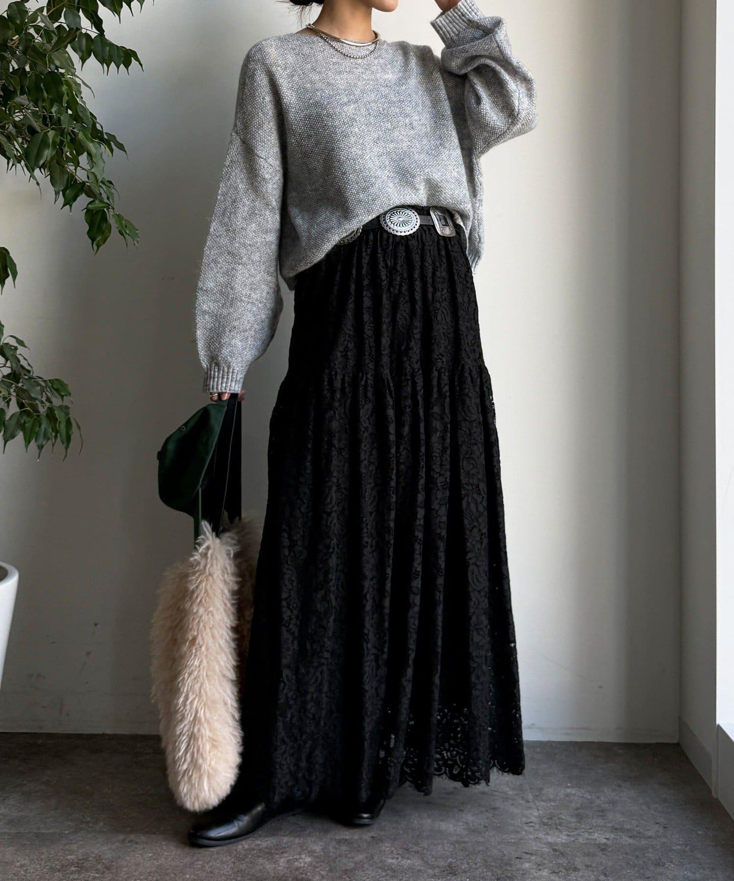 馬海毛混紡套頭衫