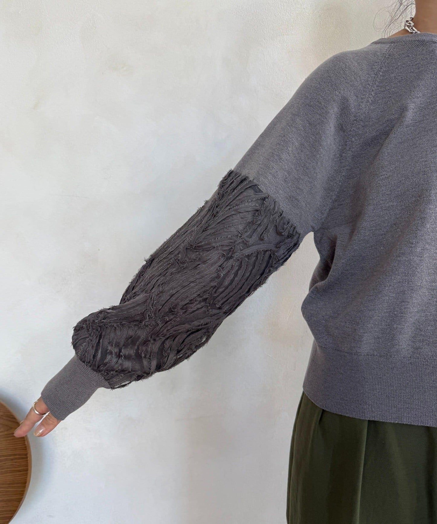 拼接帶刺繡套頭衫