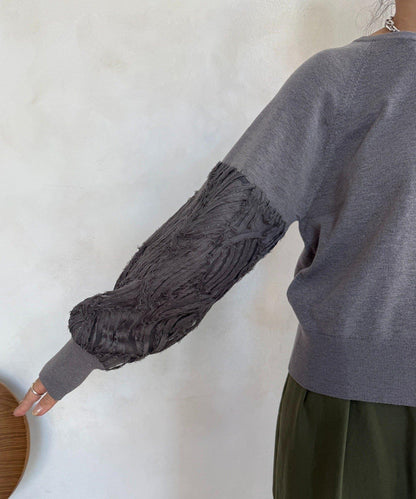 拼接帶刺繡套頭衫