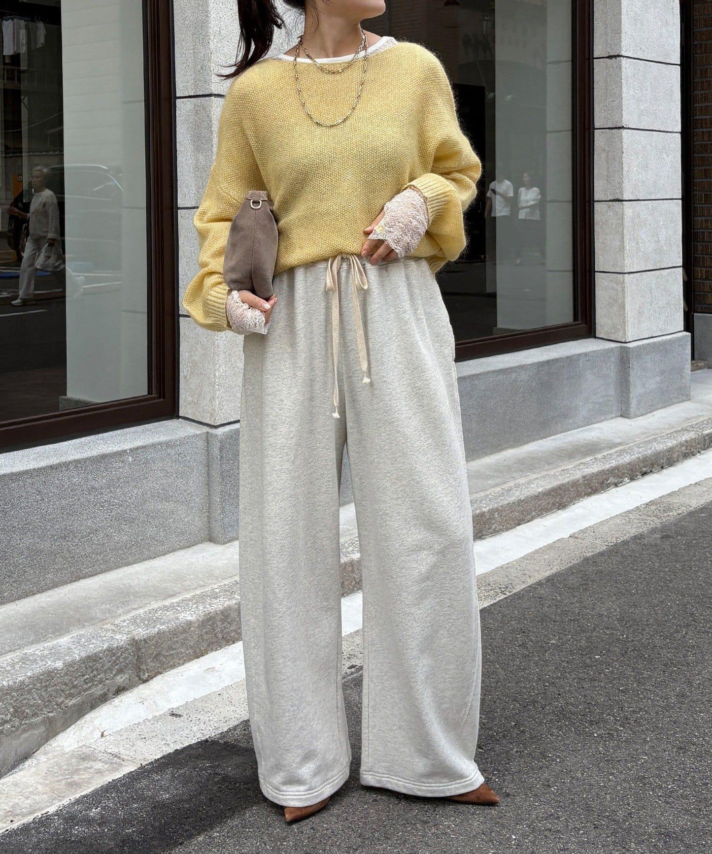 馬海毛混紡套頭衫