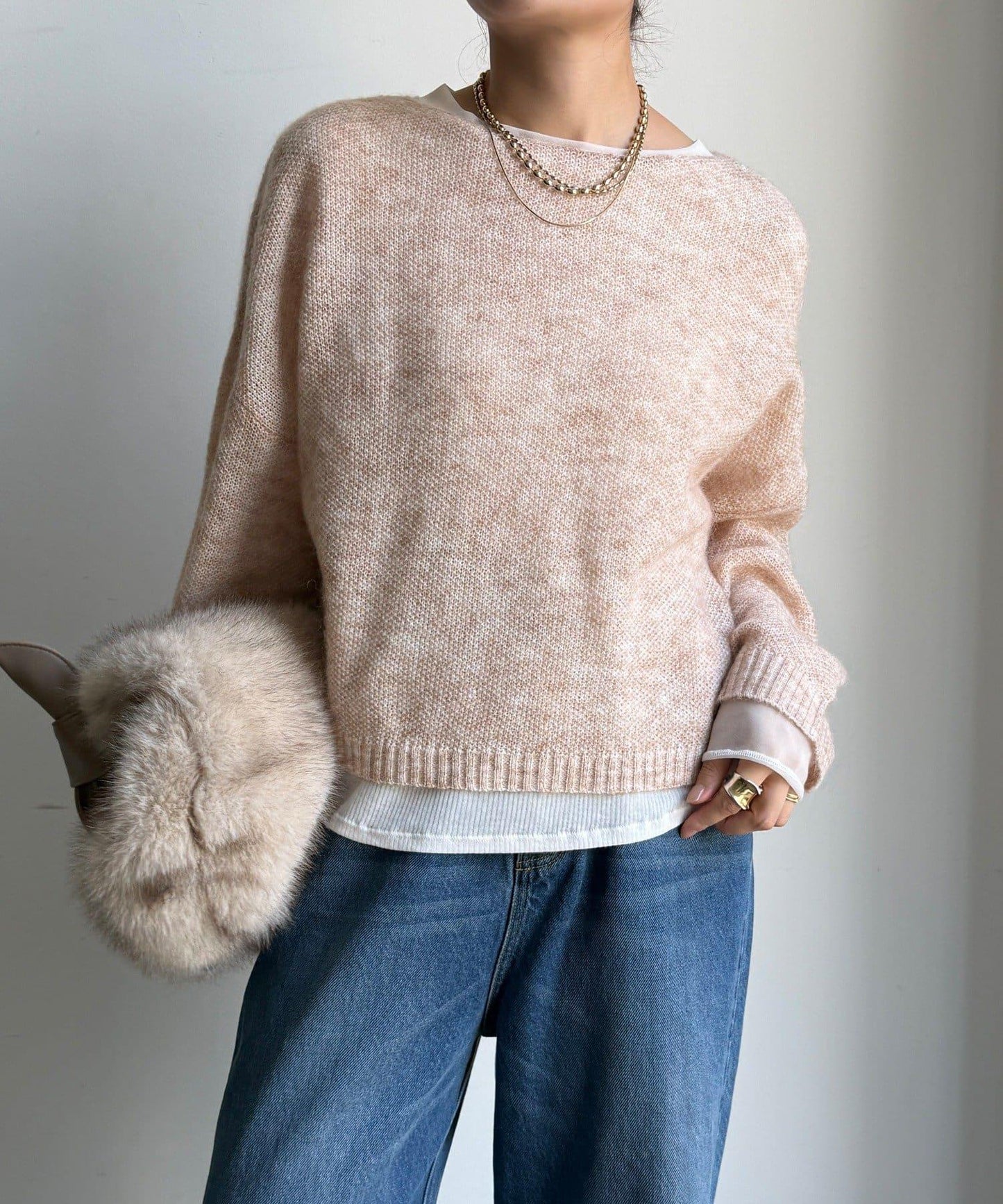 馬海毛混紡套頭衫