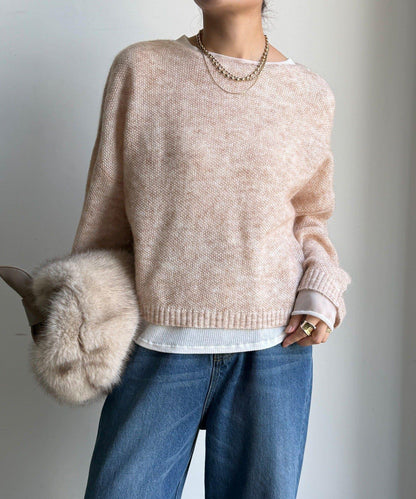 馬海毛混紡套頭衫