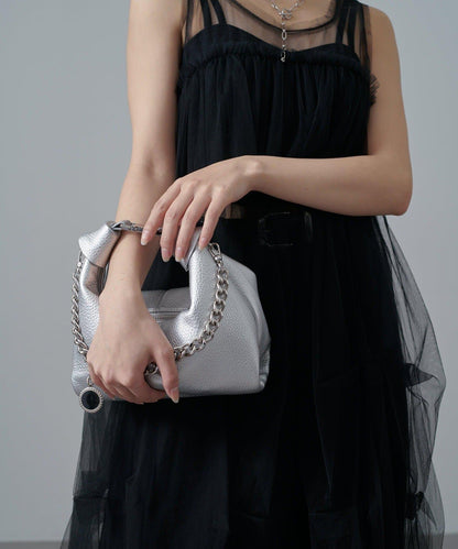 軟紗泡泡袖連衣裙