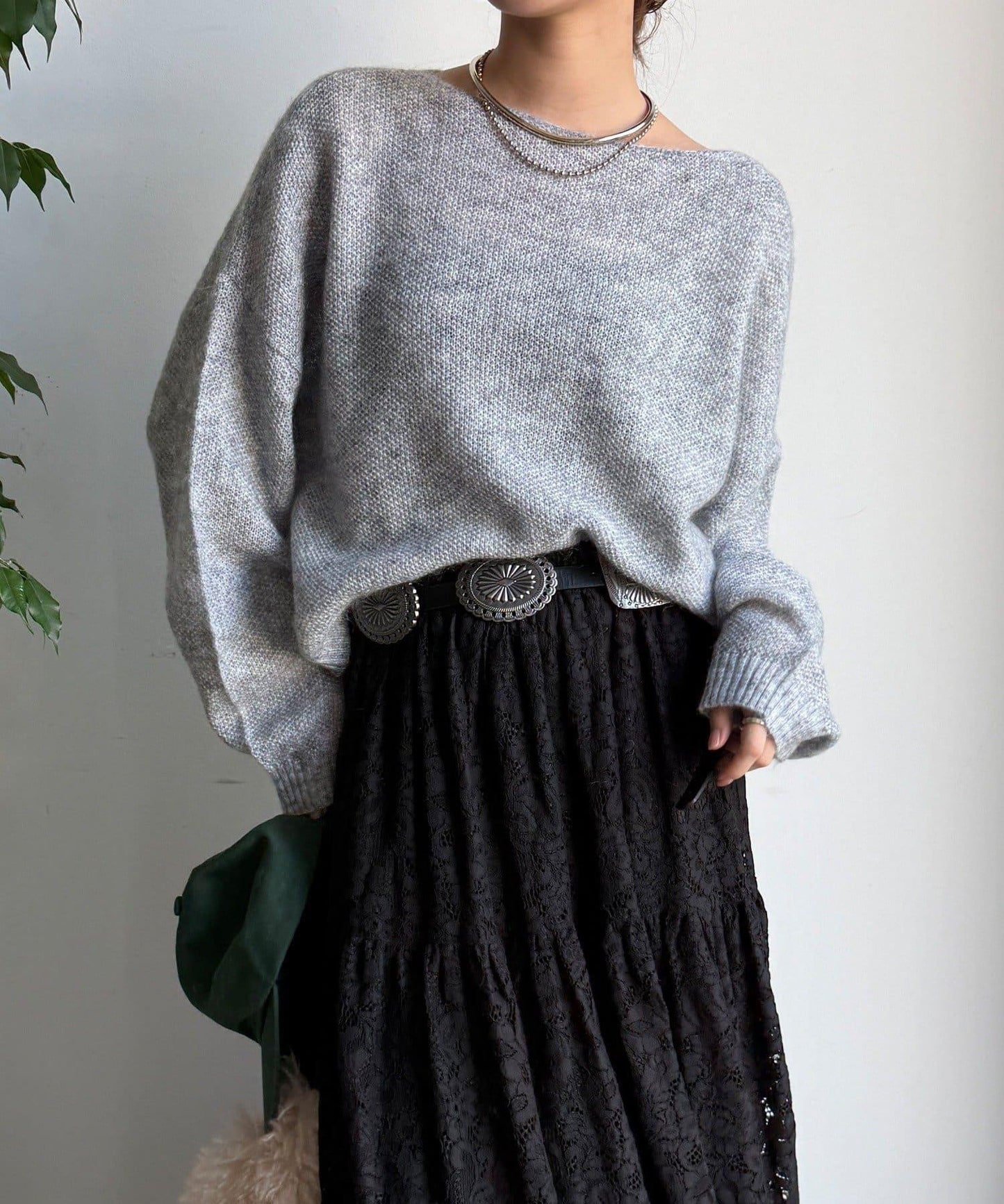 馬海毛混紡套頭衫