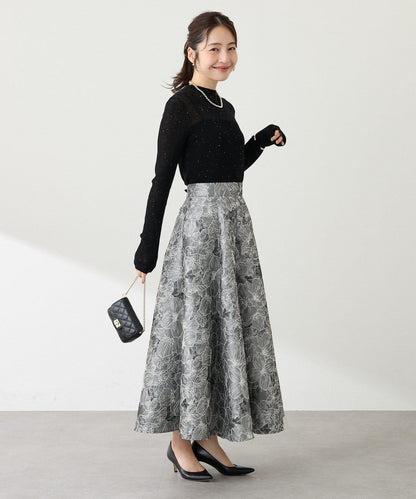 【BonBon Girls精選・最強吸睛半身裙】花卉提花半身裙