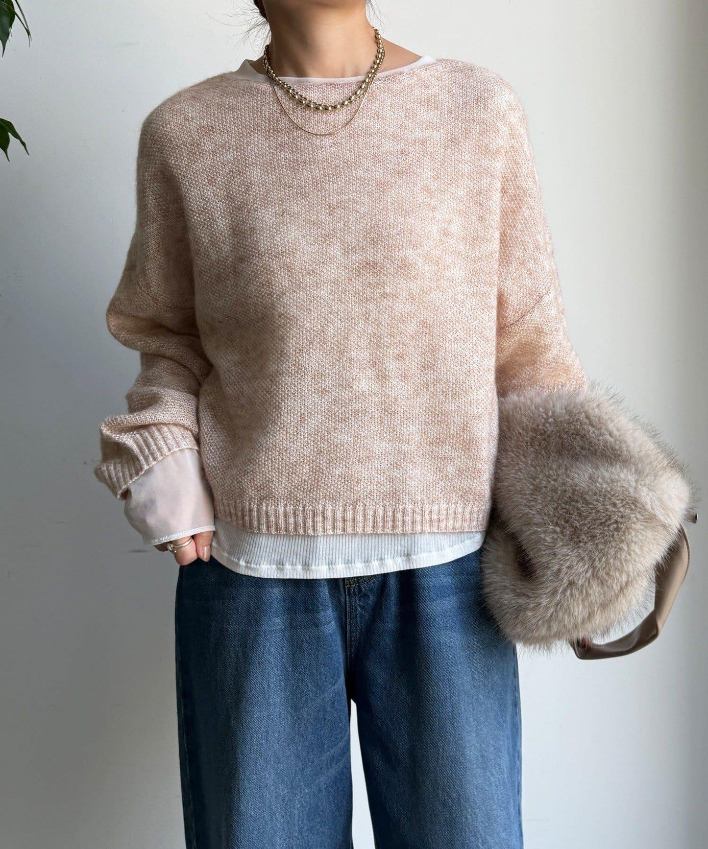 馬海毛混紡套頭衫