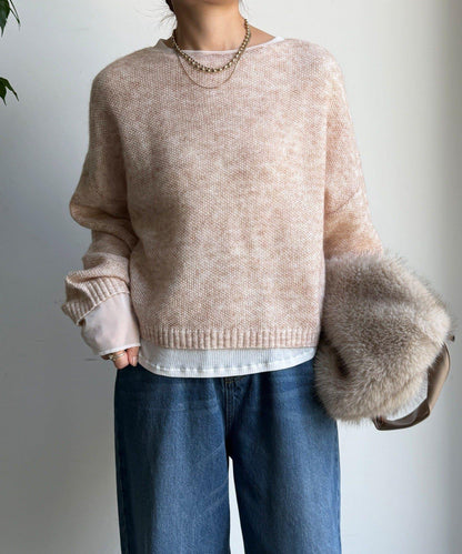 馬海毛混紡套頭衫