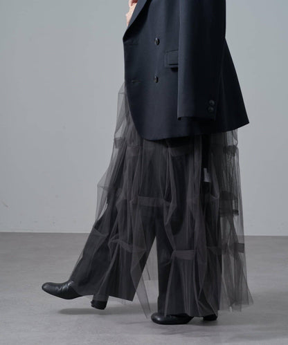 軟紗泡泡袖連衣裙