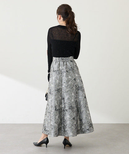 【BonBon Girls精選・最強吸睛半身裙】花卉提花半身裙