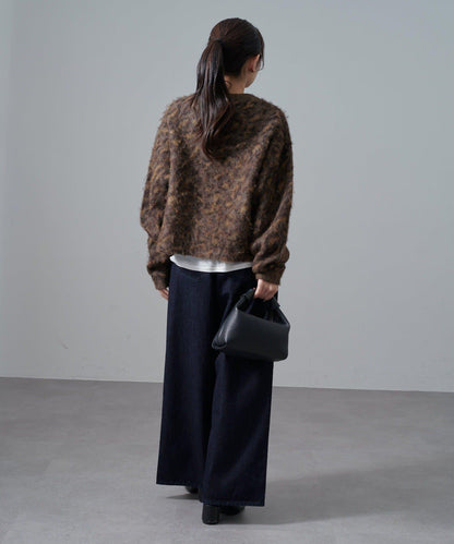 豹紋長毛絨夾克開衫