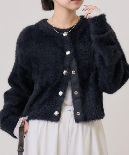 仿貂絨夾克開衫