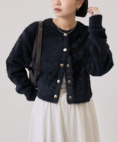 仿貂絨夾克開衫