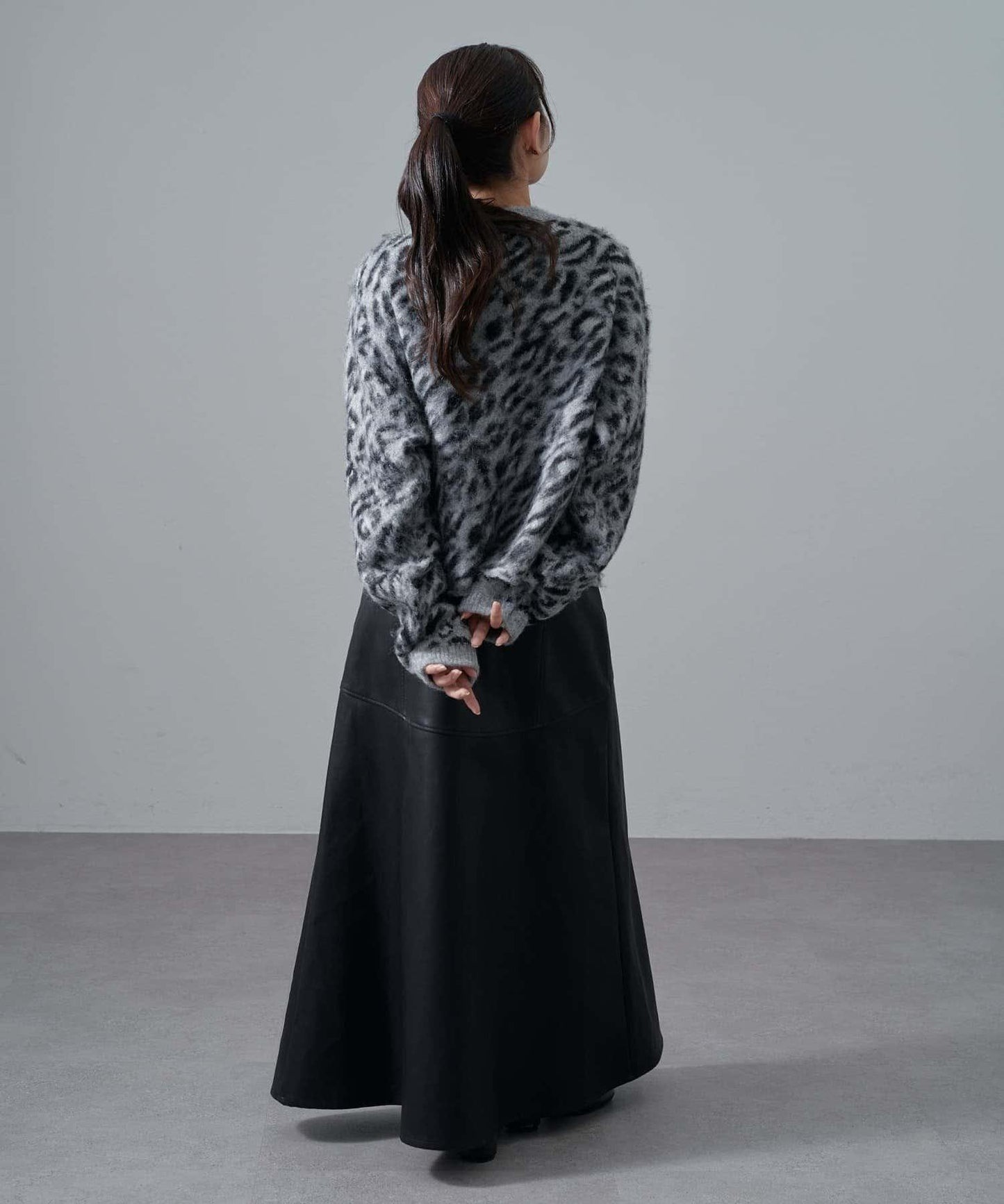 豹紋長毛絨夾克開衫