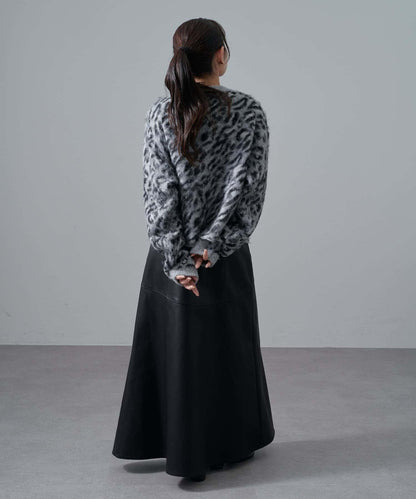 豹紋長毛絨夾克開衫