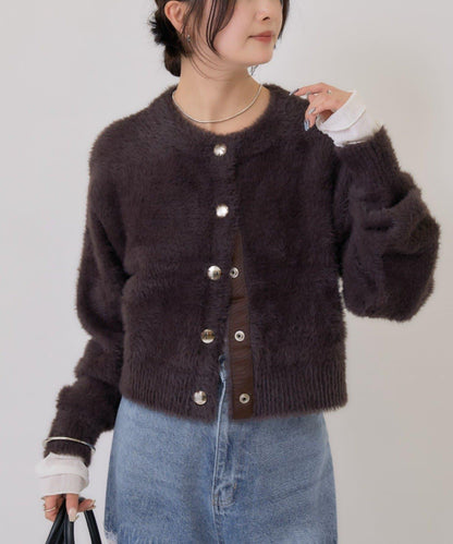 仿貂絨夾克開衫