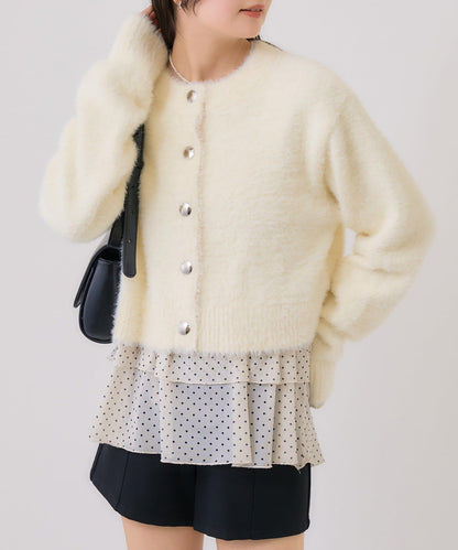 仿貂絨夾克開衫