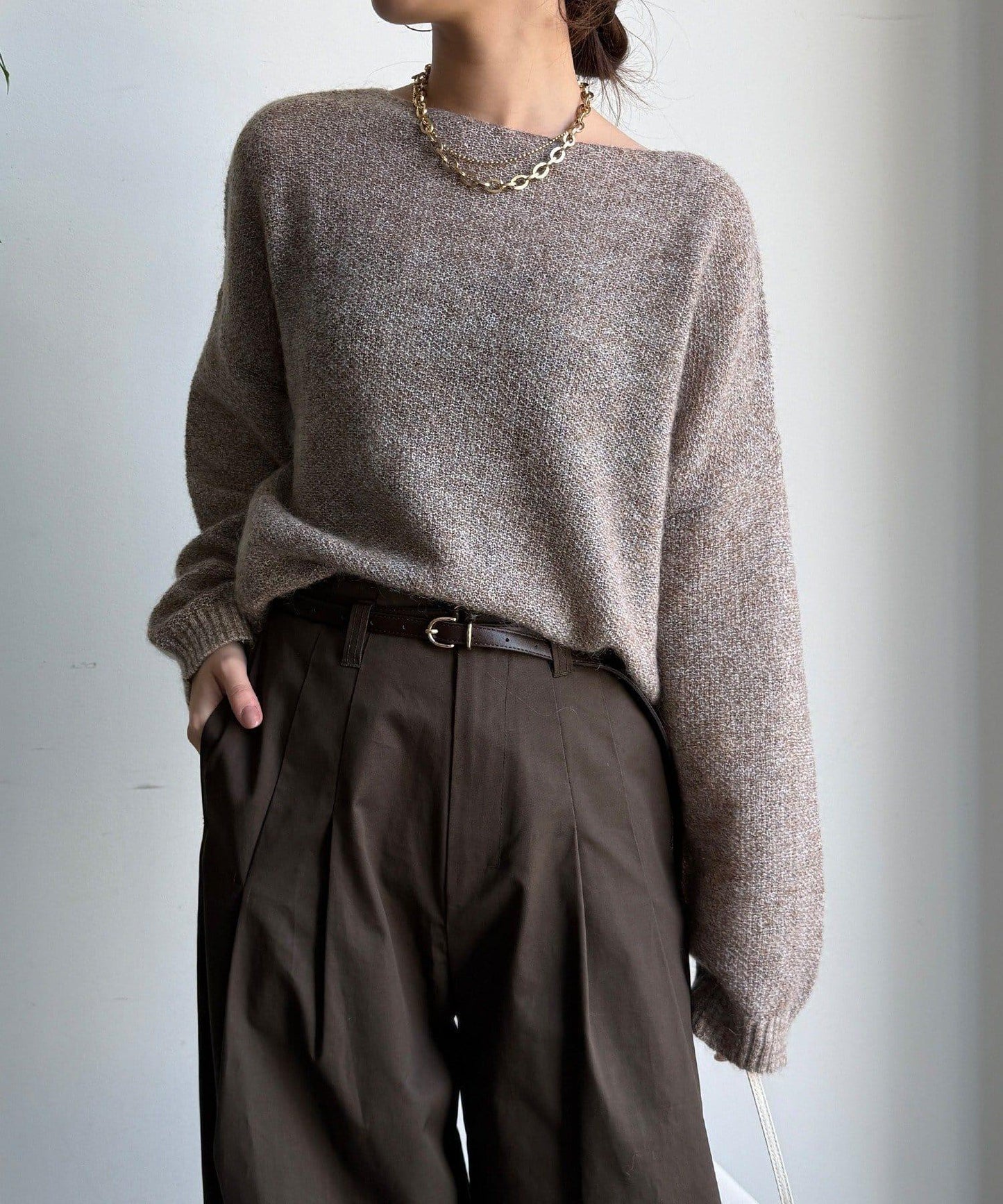 馬海毛混紡套頭衫