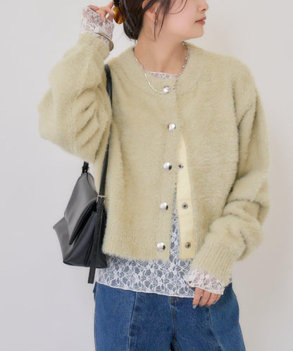 仿貂絨夾克開衫