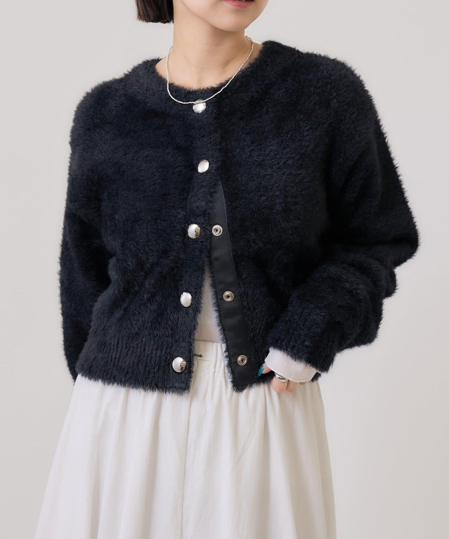 仿貂絨夾克開衫