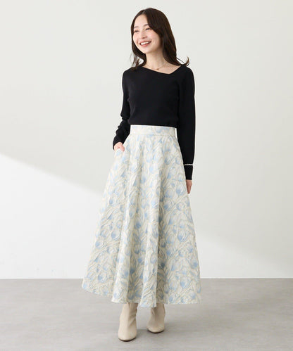 【BonBon Girls精選・最強吸睛半身裙】花卉提花半身裙