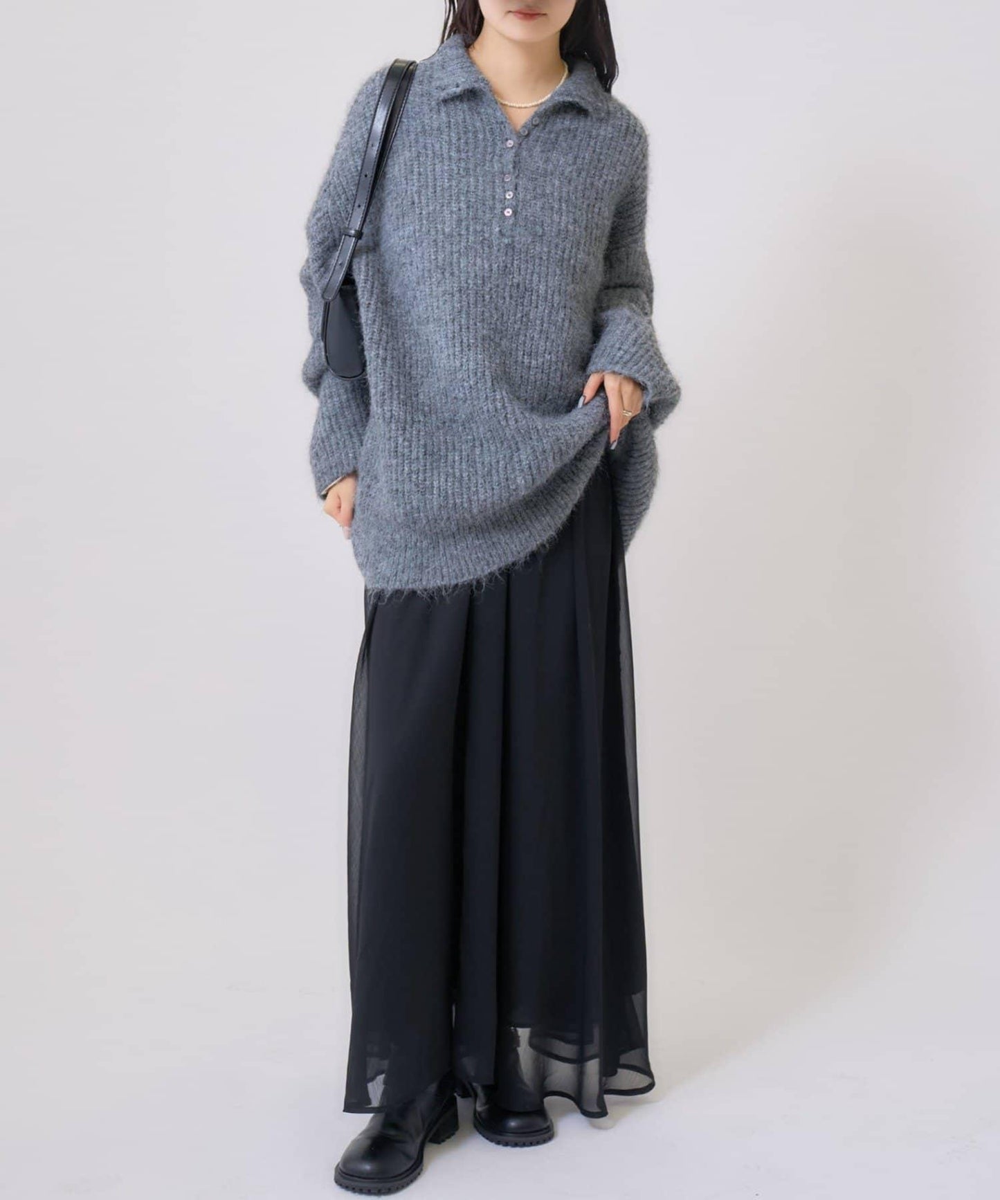 透視吊帶兩件套連衣裙