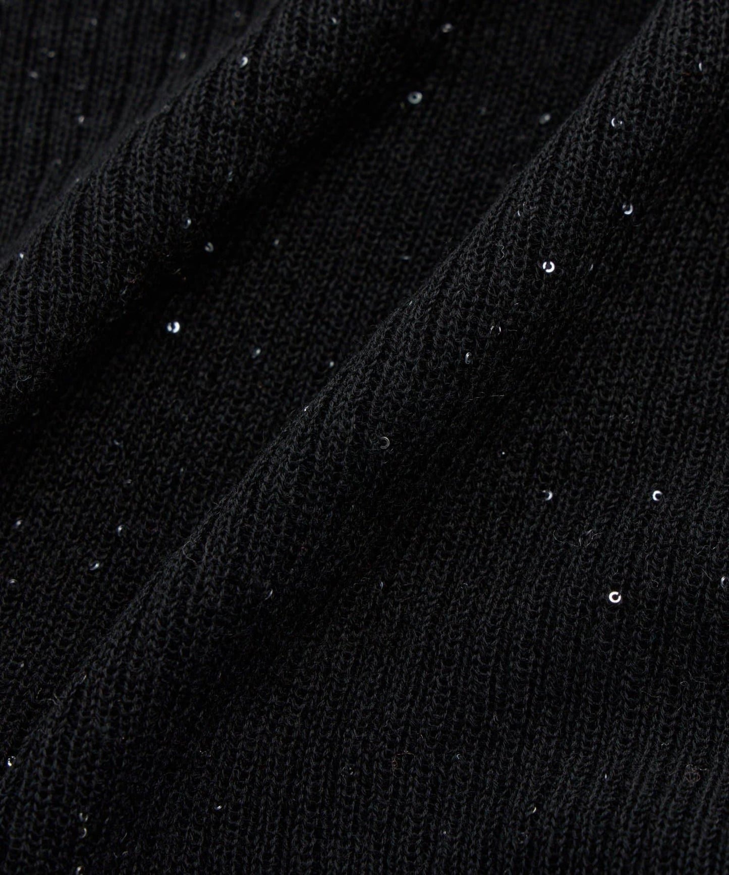 透視亮片高領羅紋針織衫