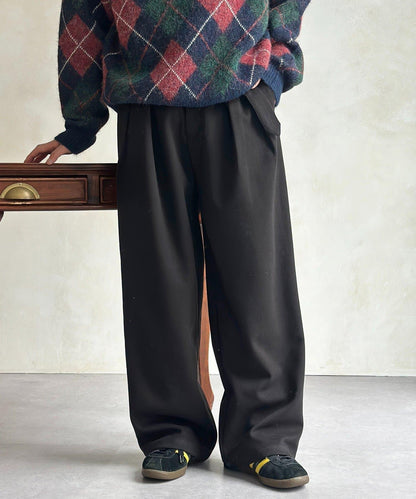 仿羊毛繫帶休閒褲