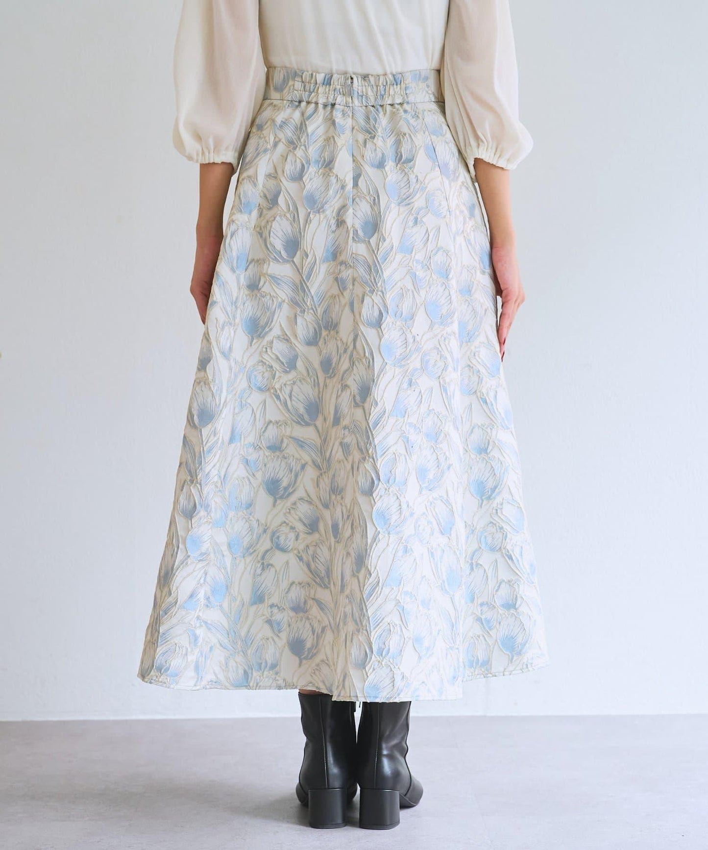 【BonBon Girls精選・最強吸睛半身裙】花卉提花半身裙