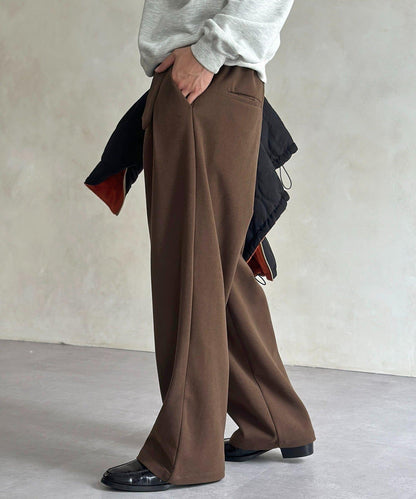 仿羊毛繫帶休閒褲