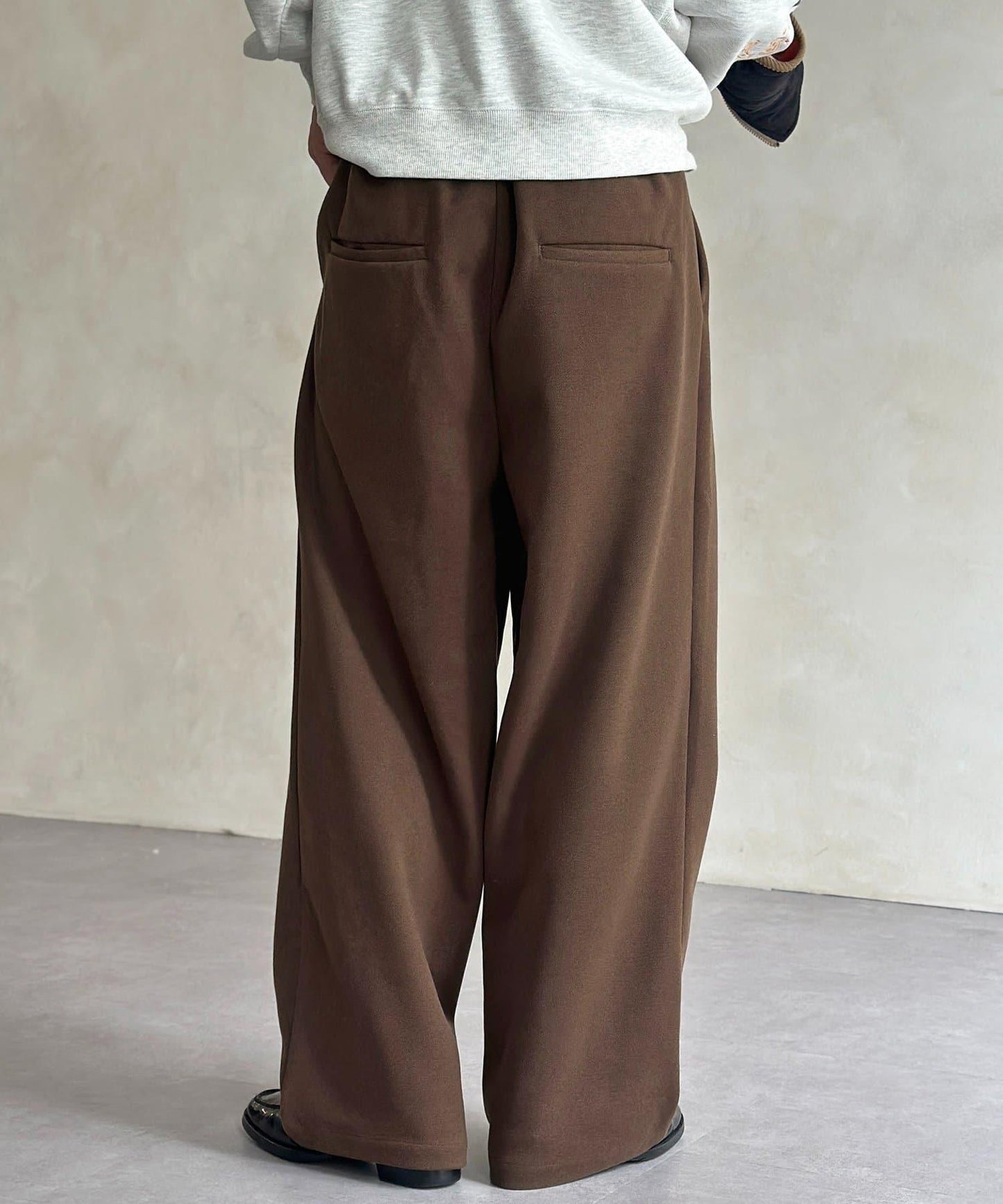 仿羊毛繫帶休閒褲