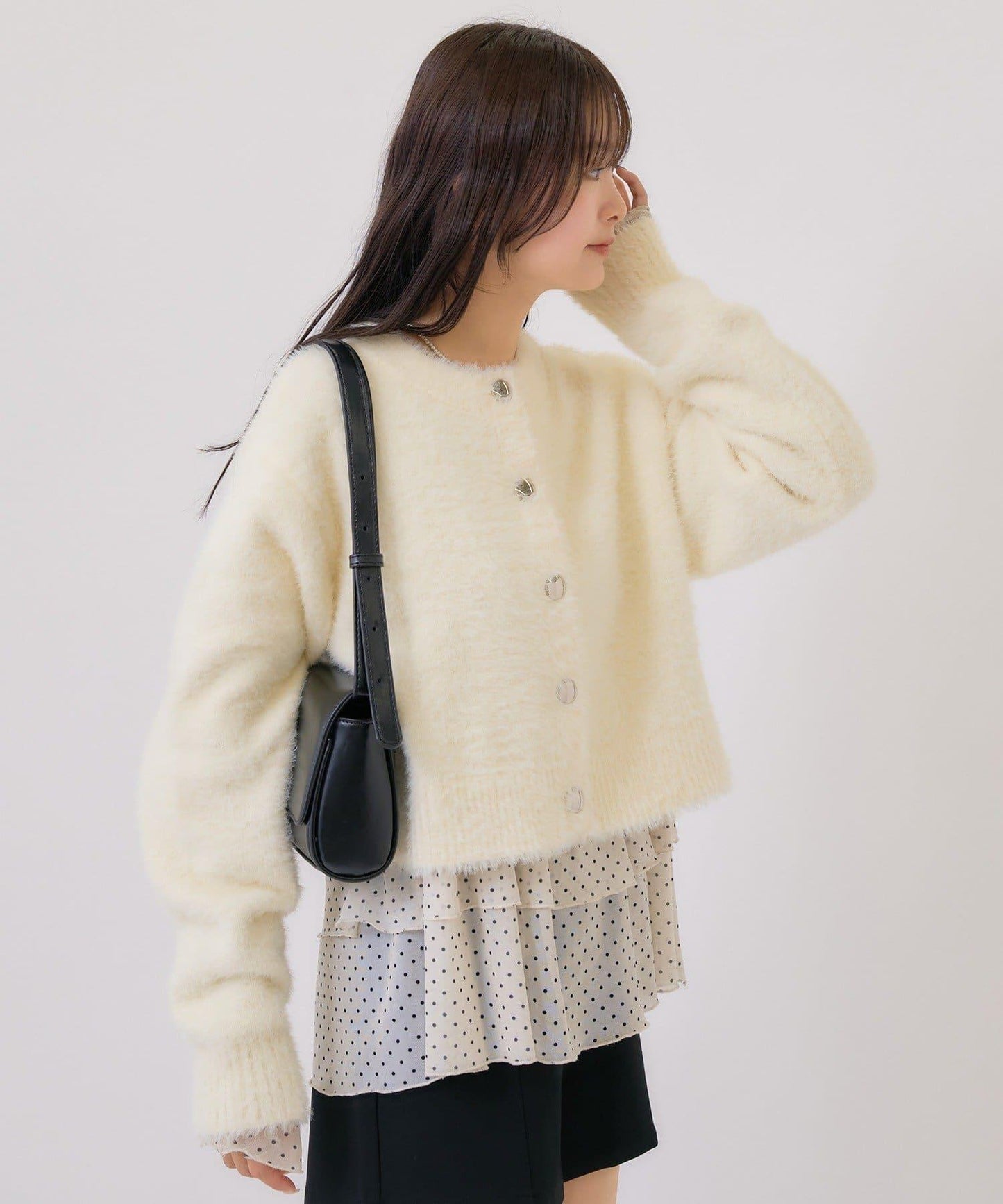 仿貂絨夾克開衫