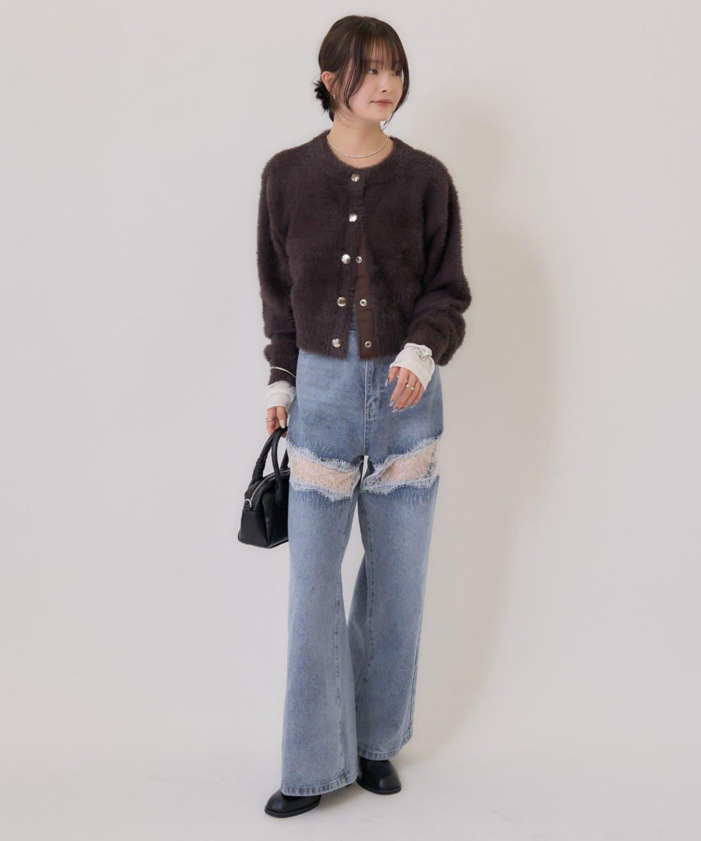 仿貂絨夾克開衫