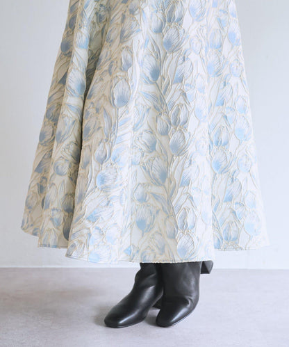 【BonBon Girls精選・最強吸睛半身裙】花卉提花半身裙