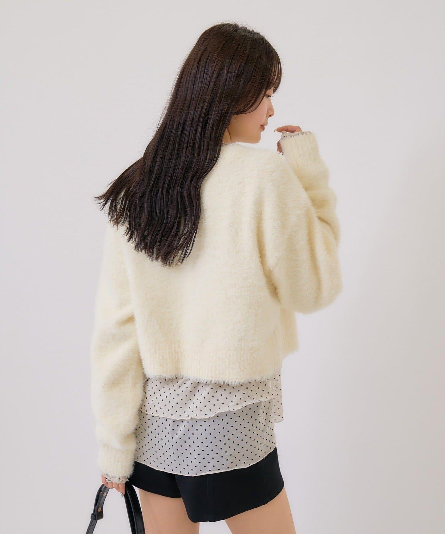 仿貂絨夾克開衫