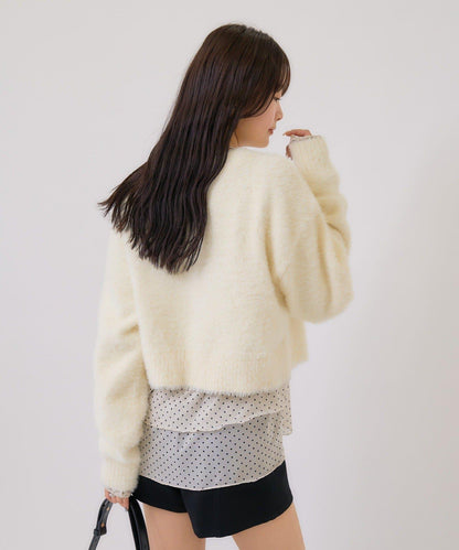 仿貂絨夾克開衫