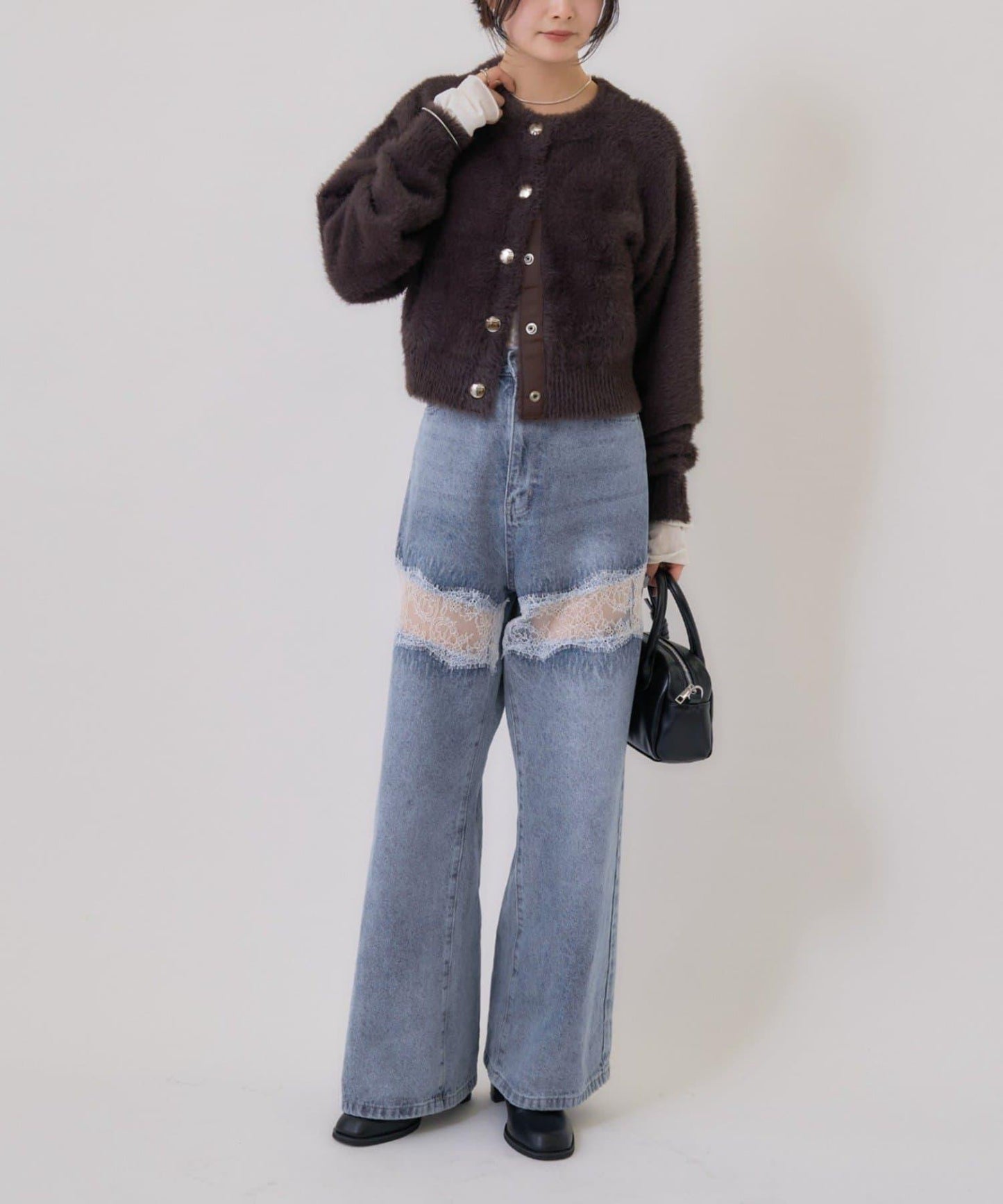 仿貂絨夾克開衫